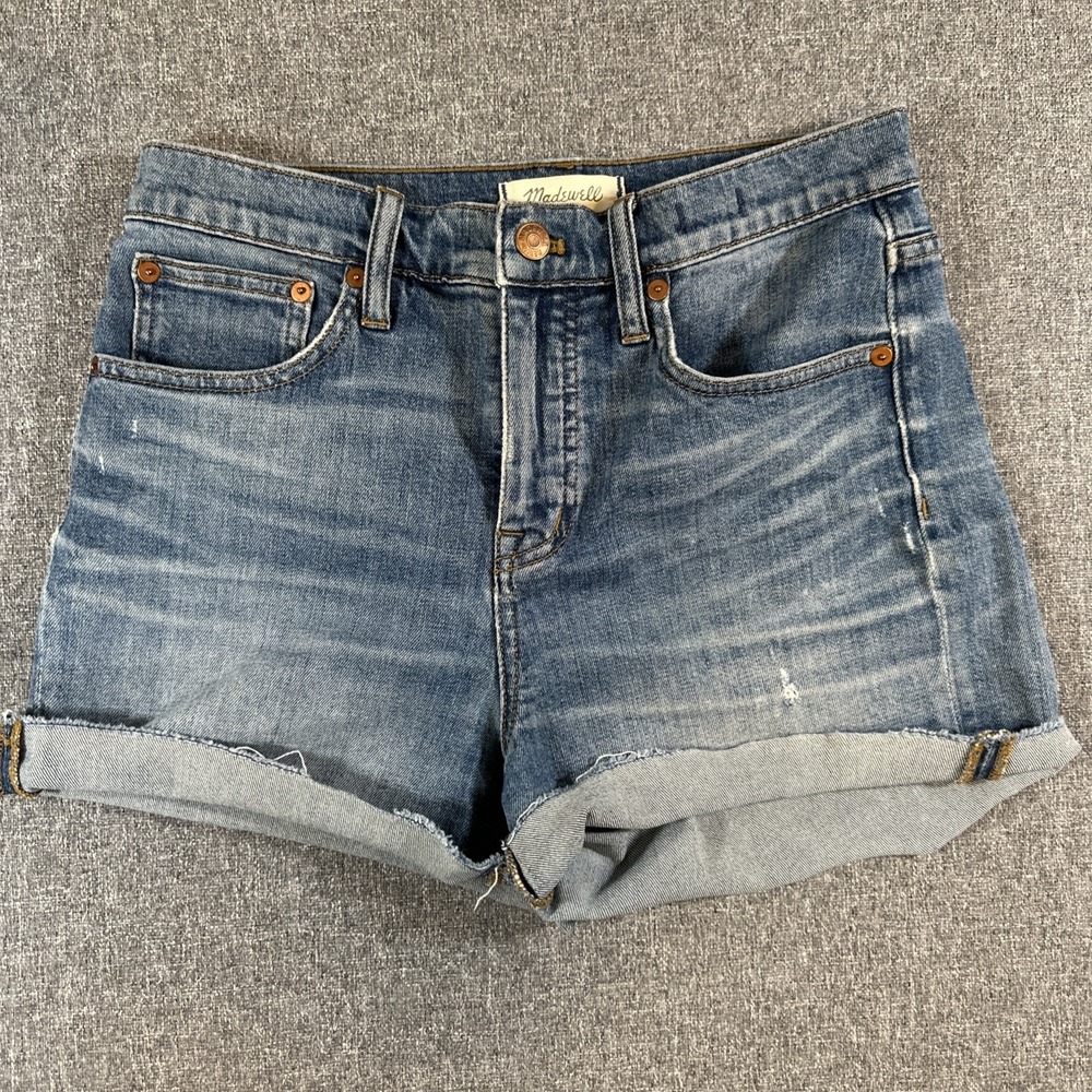 Madewell High Rise Denim Shorts Womens Size 26 Cuffed Blue Jean Shorts
